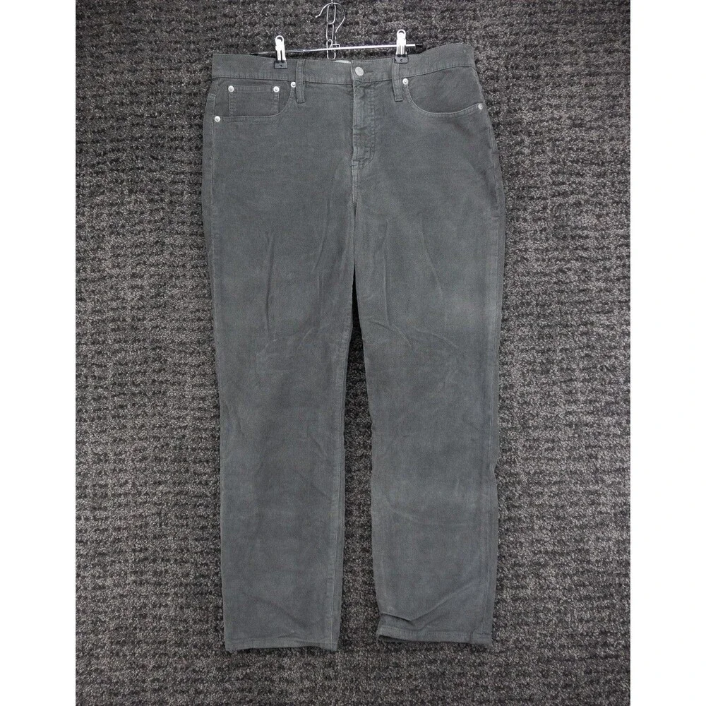 J Crew Pants Mens 32 Actual 35x28 Gray Vintage Slim Straight Stretch Corduroy